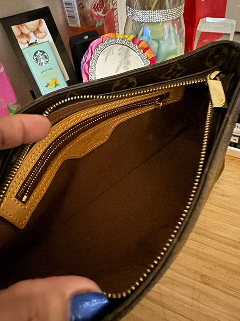 Louis Vuitton Brown Monogram Interior Pouch with Gold Hardware - Picture 2 of 8